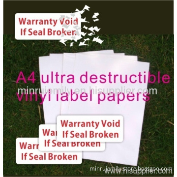 Custom Ultra Destructible Vinyl Sheets Size For Offset Printing,udv Materials In A4 Sheets 